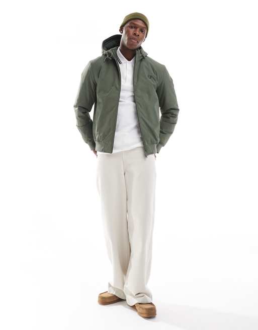 Fred Perry hooded brentham jacket in dark green ASOS