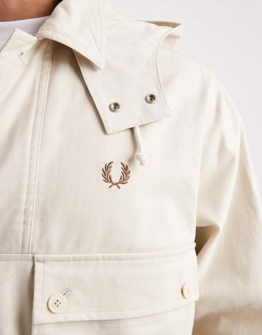 Fred Perry hooded jacket in stone, 5 of 5