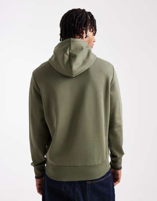 Fred Perry - Hoodie met een gekleurd randje en logo in kaki, 3 van 5