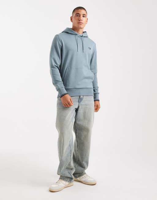 Fred Perry - Hoodie met een gekleurd randje in lichtblauw, 2 van 5
