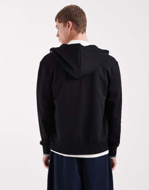 Fred Perry - Hoodie met rits in zwart, 4 van 5