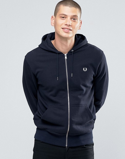 Fred Perry | Fred Perry Hoodie With Zip Through In Navy