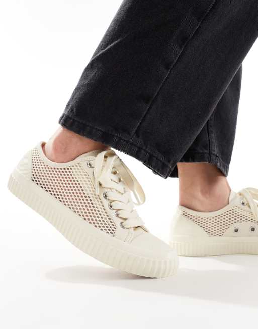 Fred Perry – Hughes – Buty sportowe z siateczką w kolorze ecru, 3 z 5
