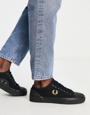 Fred Perry Hughes canvas plimsolls in black
