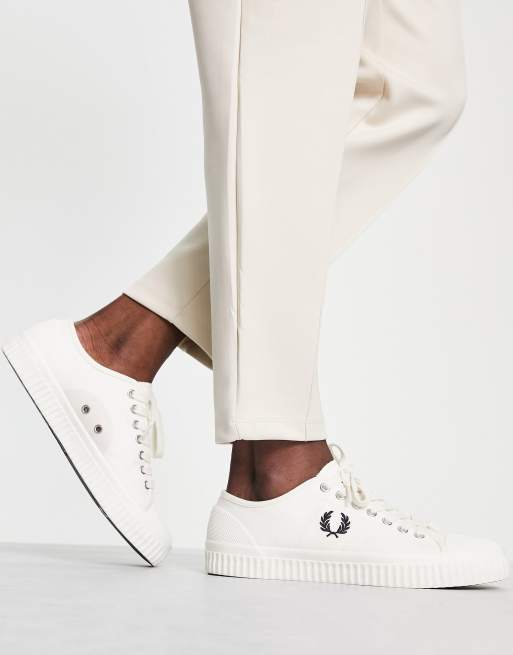 Fred Perry Hughes canvas shoes in white ASOS
