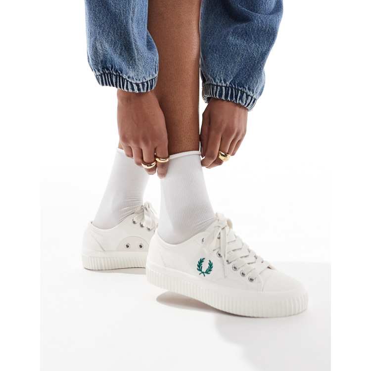 Fred Perry Hughes Canvas Sneakers in White | ASOS