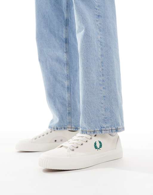 Fred Perry hughes canvas trainers in white ASOS