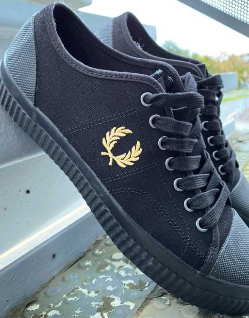 Fred perry clearance black canvas shoes