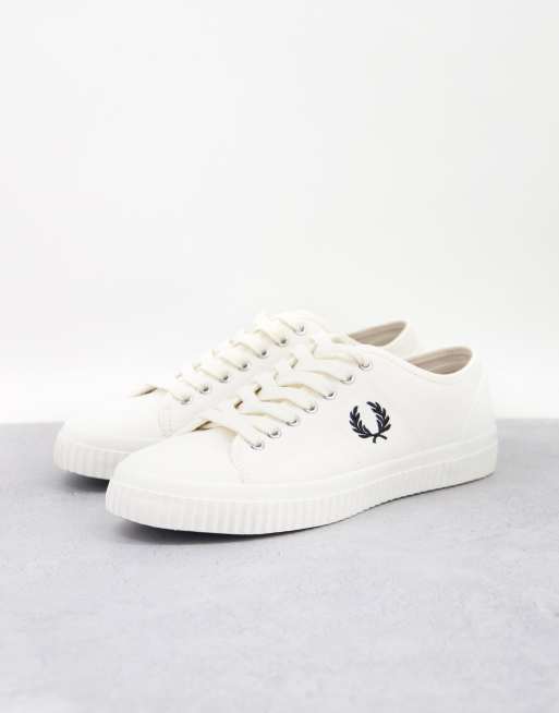 Fred Perry Hughes low canvas shoes in white | ASOS