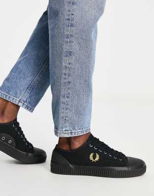 Fred Perry Hughes Low Canvas Sneakers In Black | ModeSens