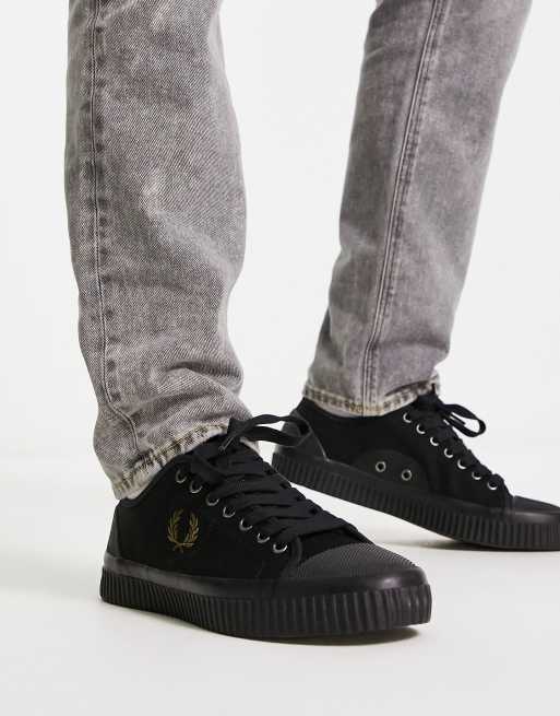 Fred Perry hughes low canvas sneakers in black