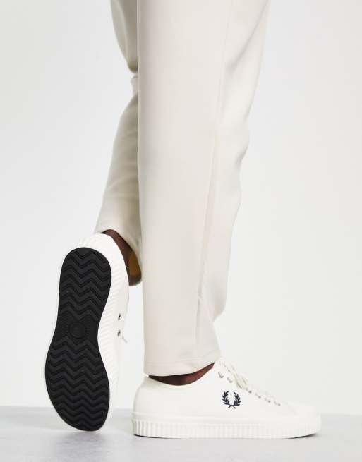Fred Perry Hughes low canvas sneakers in white | ASOS