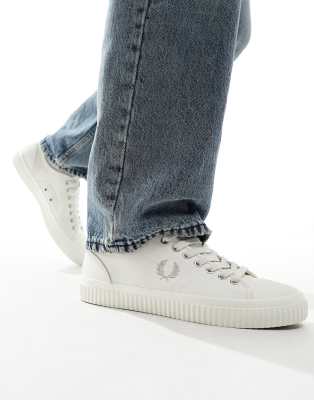 hughes low canvas sneakers in white