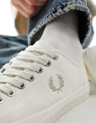 Fred Perry Hughes low canvas sneakers in white | ASOS