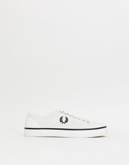 Fred Perry Hughes low suede sneakers in off white