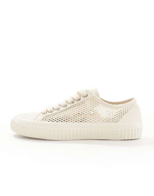 Fred Perry Hughes mesh sneakers in ecru, 5 of 5