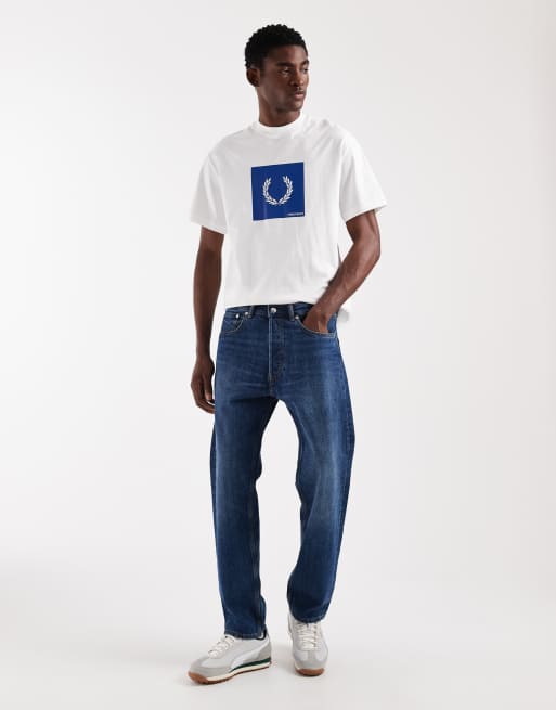 Fred Perry - Hvid T-shirt med grafisk bokslogo, 2 af 5