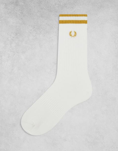 Fred Perry - Hvide tennissokker med gule detaljer - view 1