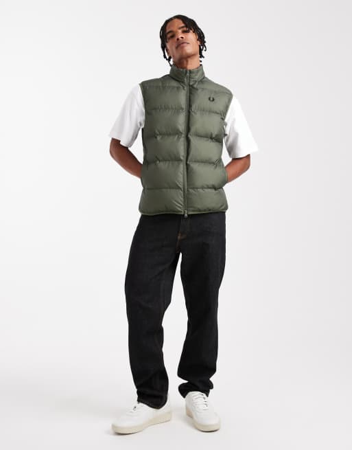 Fred Perry insulated gilet in khaki | ASOS