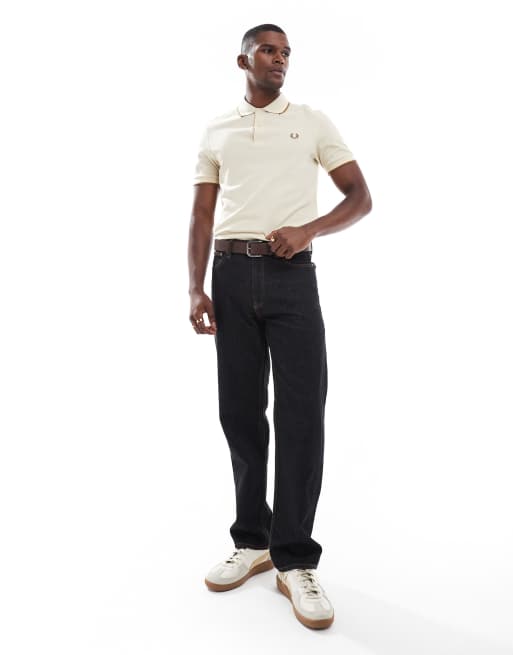 Fred Perry – Jasnobeżowa koszulka polo z podwójną lamówką, 4 z 4