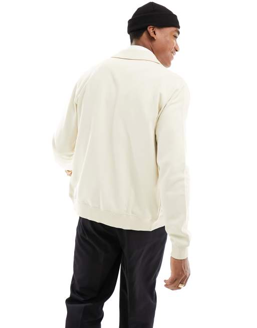 Fred Perry – Jerseyjacke in Beige mit durchgehendem Reißverschluss , 3 von 4