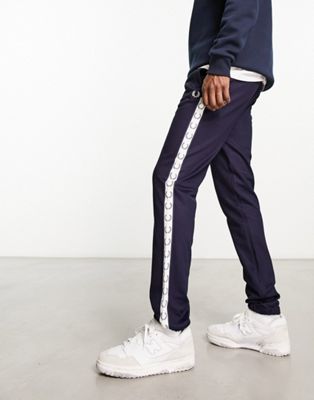 Fred Perry taped joggers in Navy - ASOS Price Checker