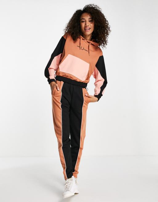 Fred Perry Jogger color block Noir et orange