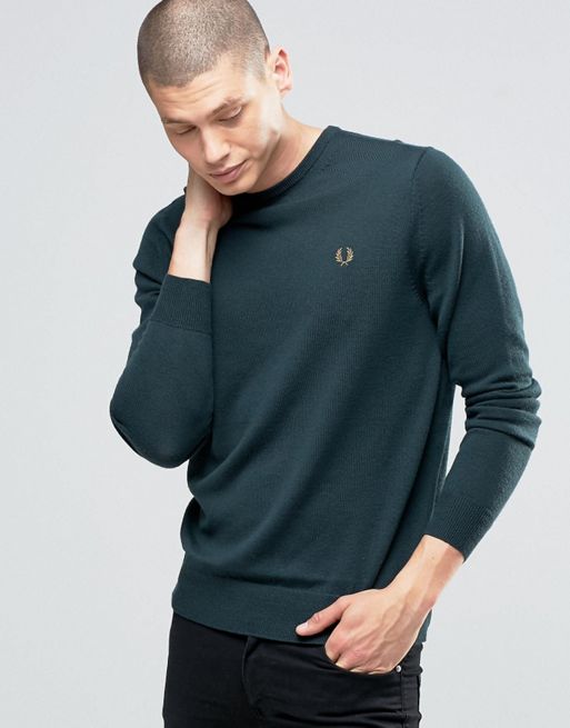 Fred Perry | Fred Perry Jumper With Crew Neck In British Racing Green