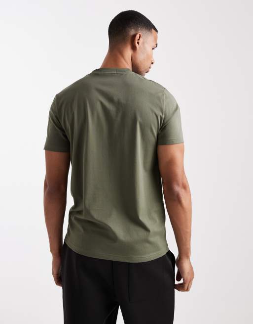 Fred Perry - Kakigrøn T-shirt med broderi, 3 af 5