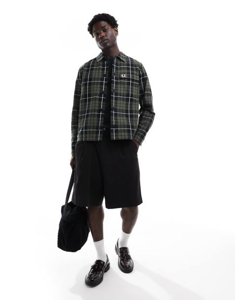 Fred Perry – Karierte Hemdjacke in Grün - view 1