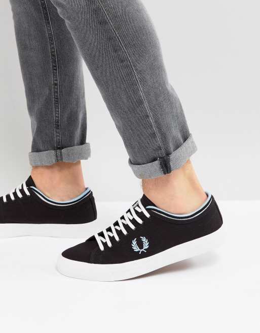 Fred Perry Kendrick Canvas Plimsolls In Black | ASOS