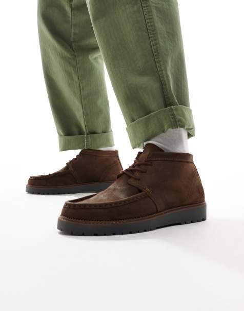 Fred Perry - Kenney - Scarponcini medi in camoscio cerato marroni - view 1