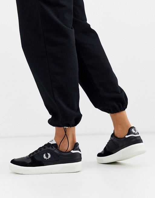 Fred Perry kick serve b300 leather trainers