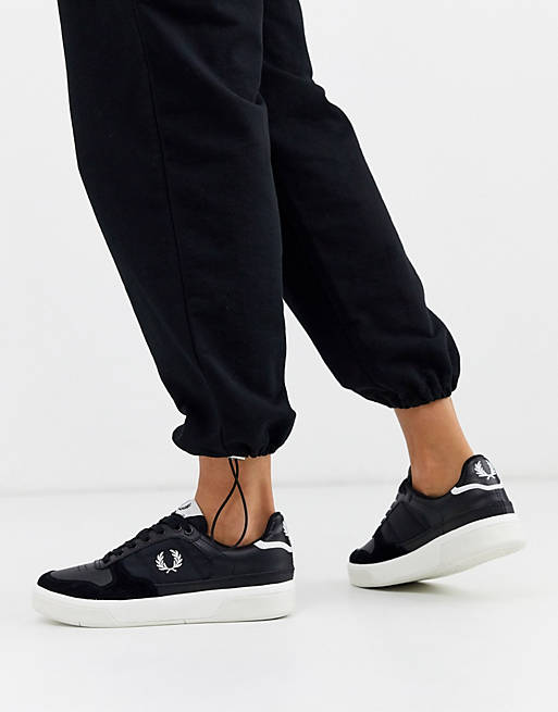 Charlotte Bronte Klein toetje Fred Perry kick serve b300 leather trainers | ASOS