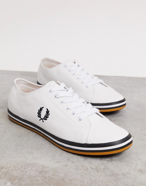 Fred Perry Kingston canvas plimsolls with contrast sole in white