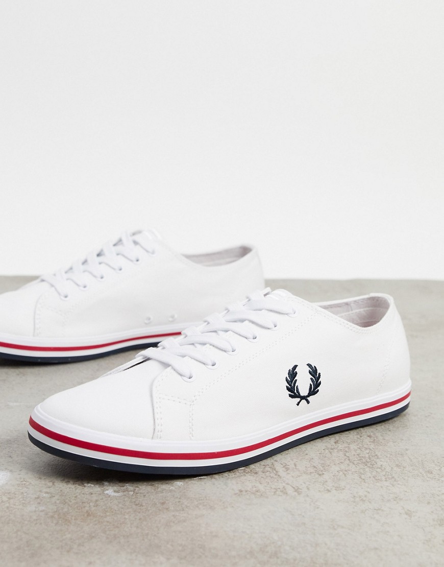 Fred Perry Kingston canvas plimsolls with contrast sole in white
