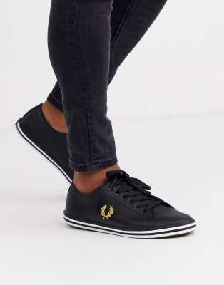 fred perry kingston leather black