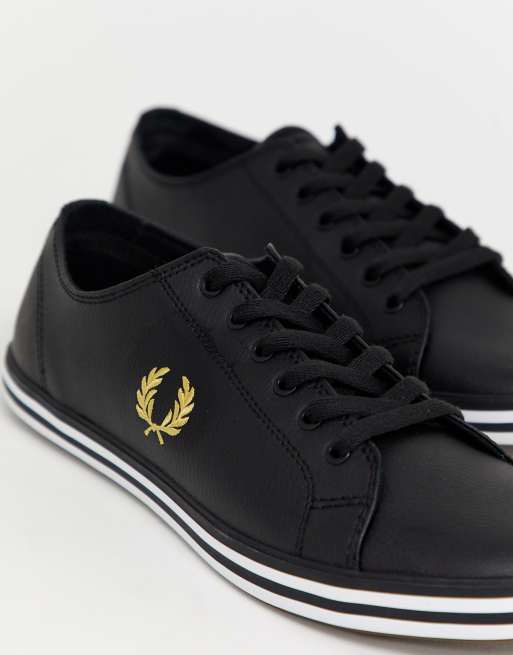 Fred Perry Kingston leather plimsolls in black