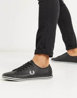 Fred Perry Kingston leather plimsolls in black