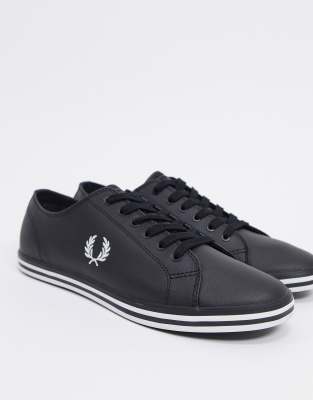 fred perry kingston leather plimsolls in white