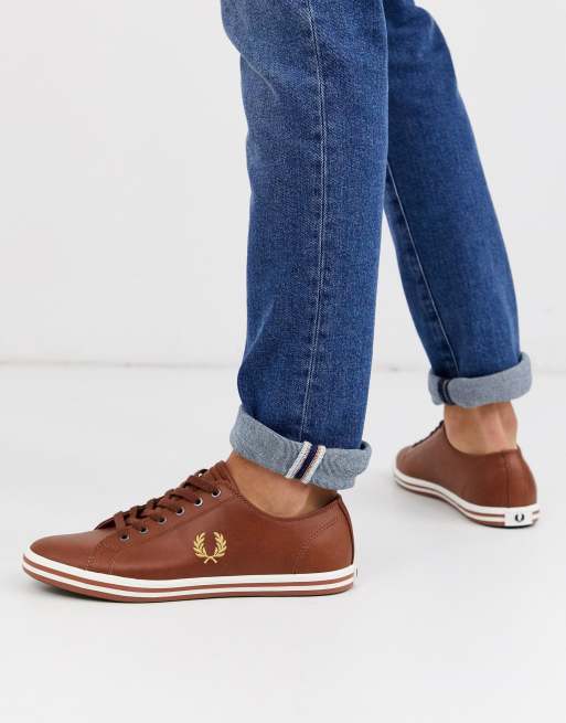 Fred perry tan kingston leather sale trainers