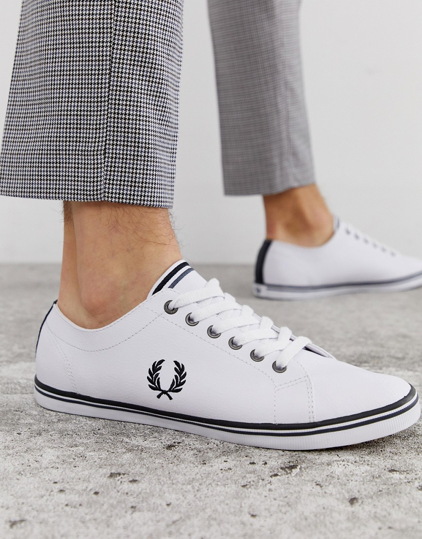Fred Perry Kingston leather sneaker with logo crest-White