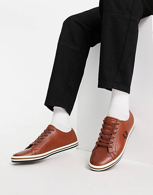 Fred Perry Kingston leather sneakers in tan 