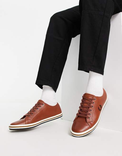 Fred perry tan kingston leather sale trainers