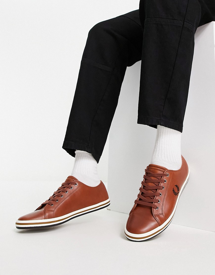 Fred Perry kingston leather trainer in tan-Brown