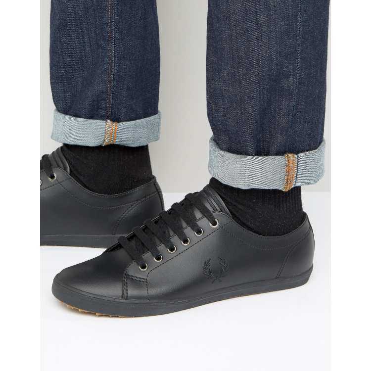 Fred perry kingston leather plimsolls in white sale