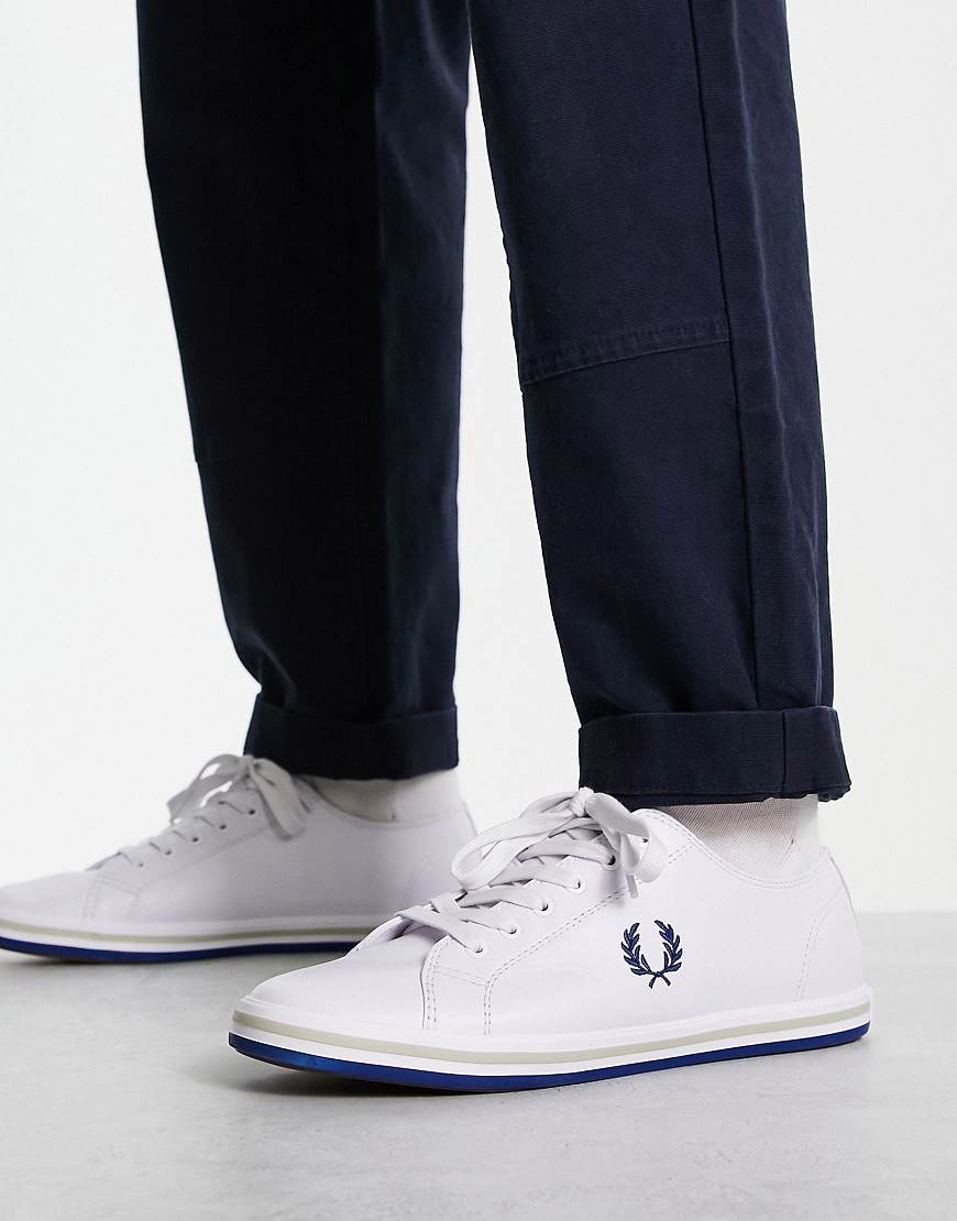 fred perry - kingston - sneakers bianche in pelle-bianco