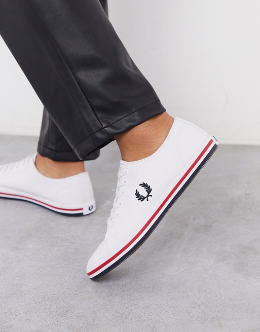 Fred Perry Kingston twill canvas trainers in whitw