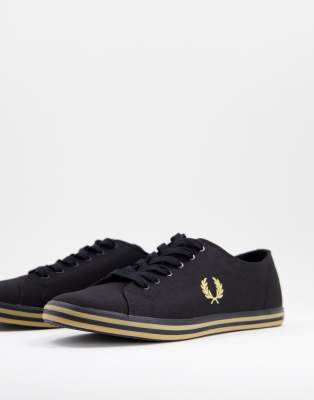 Fred Perry Kingston twill plimsolls in black