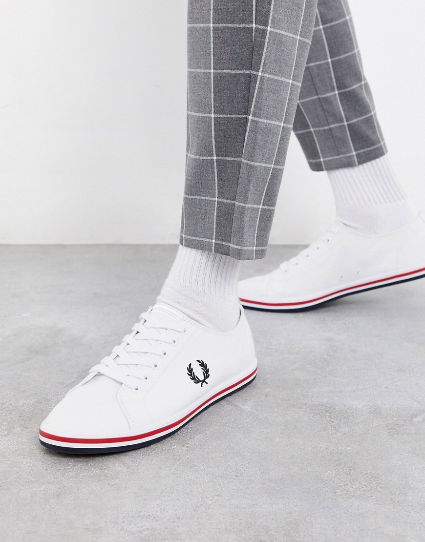 Fred Perry Kingston twill plimsolls in white
